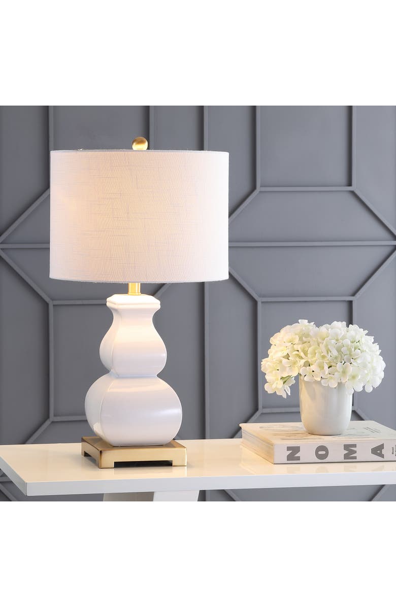 JONATHAN Y Vienna Ceramic LED Table Lamp, Alternate, color, White