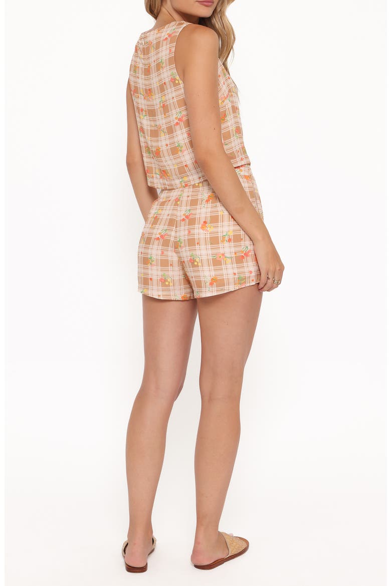 Michelle Floral Gingham Tank & Shorts Set, Alternate, color, YELLOW FLORAL GINGHAM