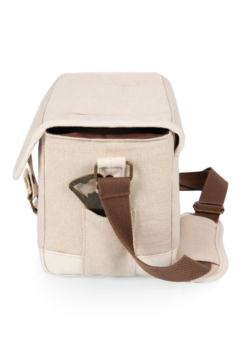 Beer Caddy Cooler Tote with Opener, Alternate, color, BEIGE