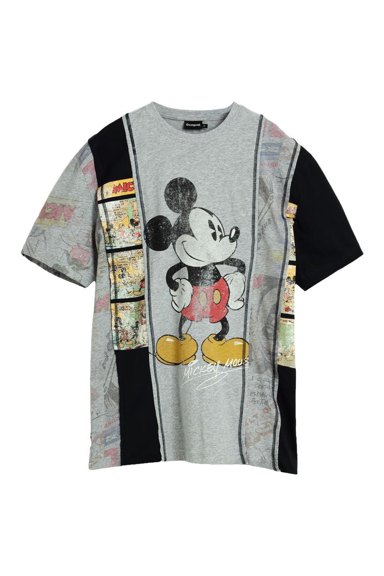 Mickey Mouse Collage Graphic Tee, Alternate, color, GREY/ NAVY BLUE