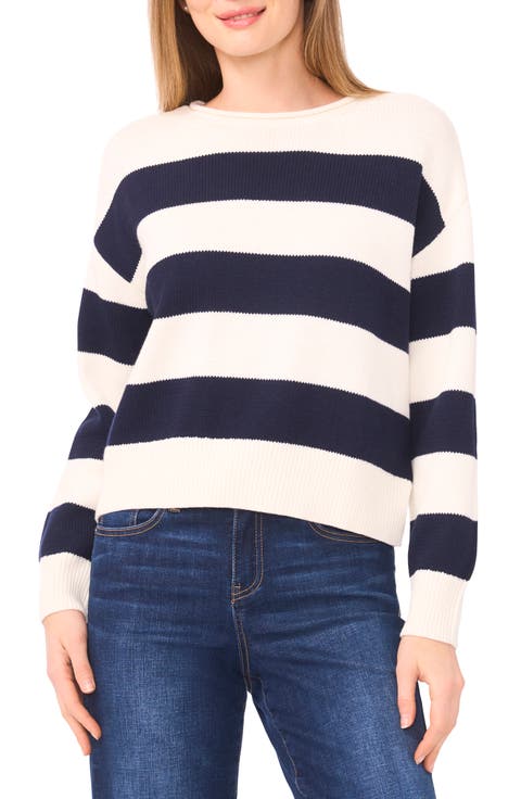 Stripe Roll Neck Sweater