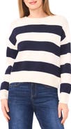 CeCe Stripe Roll Neck Sweater