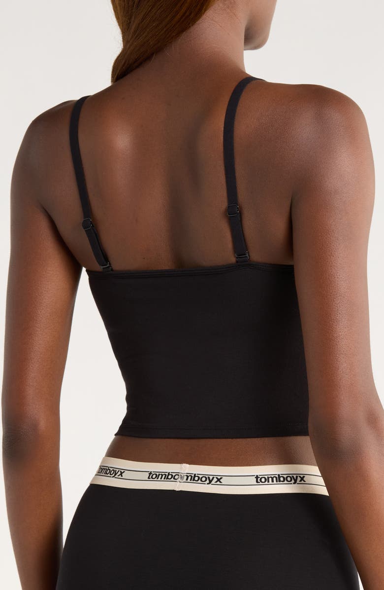 TomboyX Longline Bra Top, Alternate, color, Modal Black