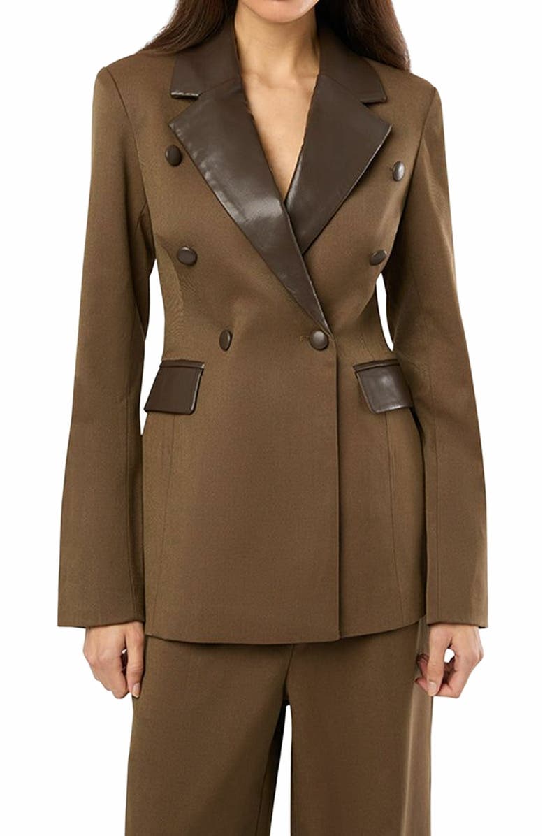 WeWoreWhat Fitted Blazer, Alternate, color, Kangaroo/Brown