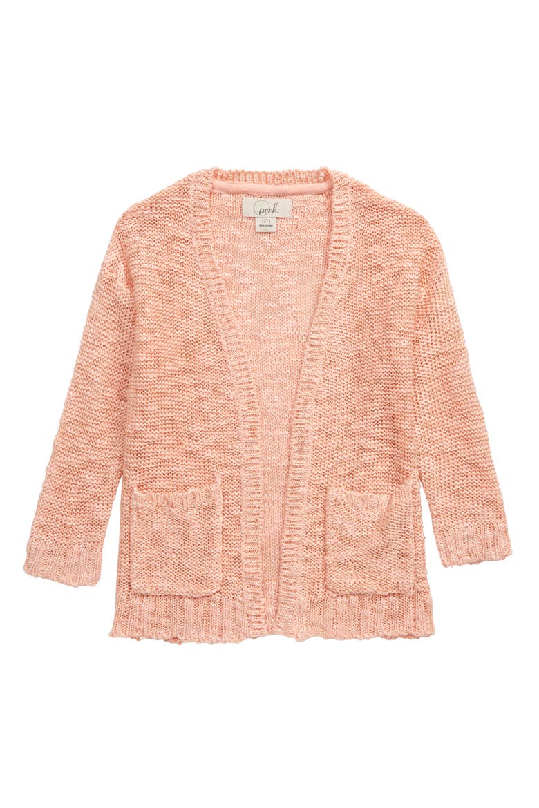 Open Front Cardigan, Main, color, LIGHT PEACH