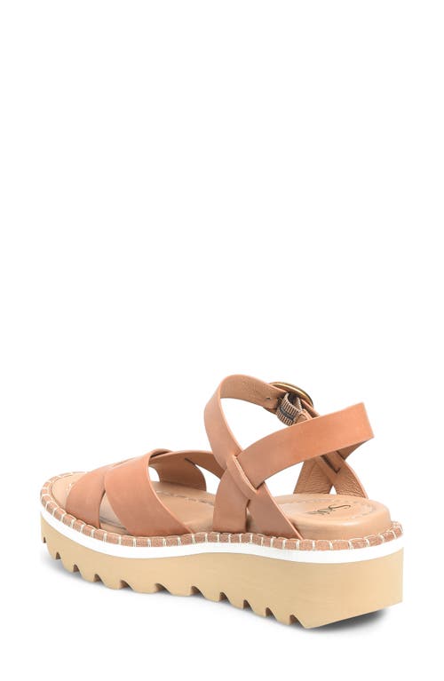 Söfft Ruthie Ankle Strap Platform Wedge Sandal In Luggage