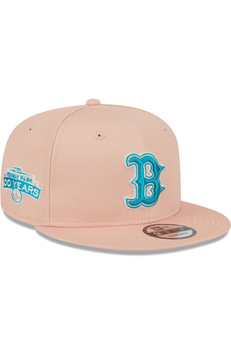 New Era Men's New Era Pink Boston Red Sox  Sky Aqua Undervisor 9FIFTY Snapback Hat, Main, color, 