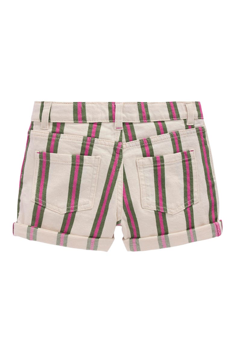 Kids' Stripe Denim Shorts, Alternate, color, IVORY/ GREEN/ PINK STRIPE