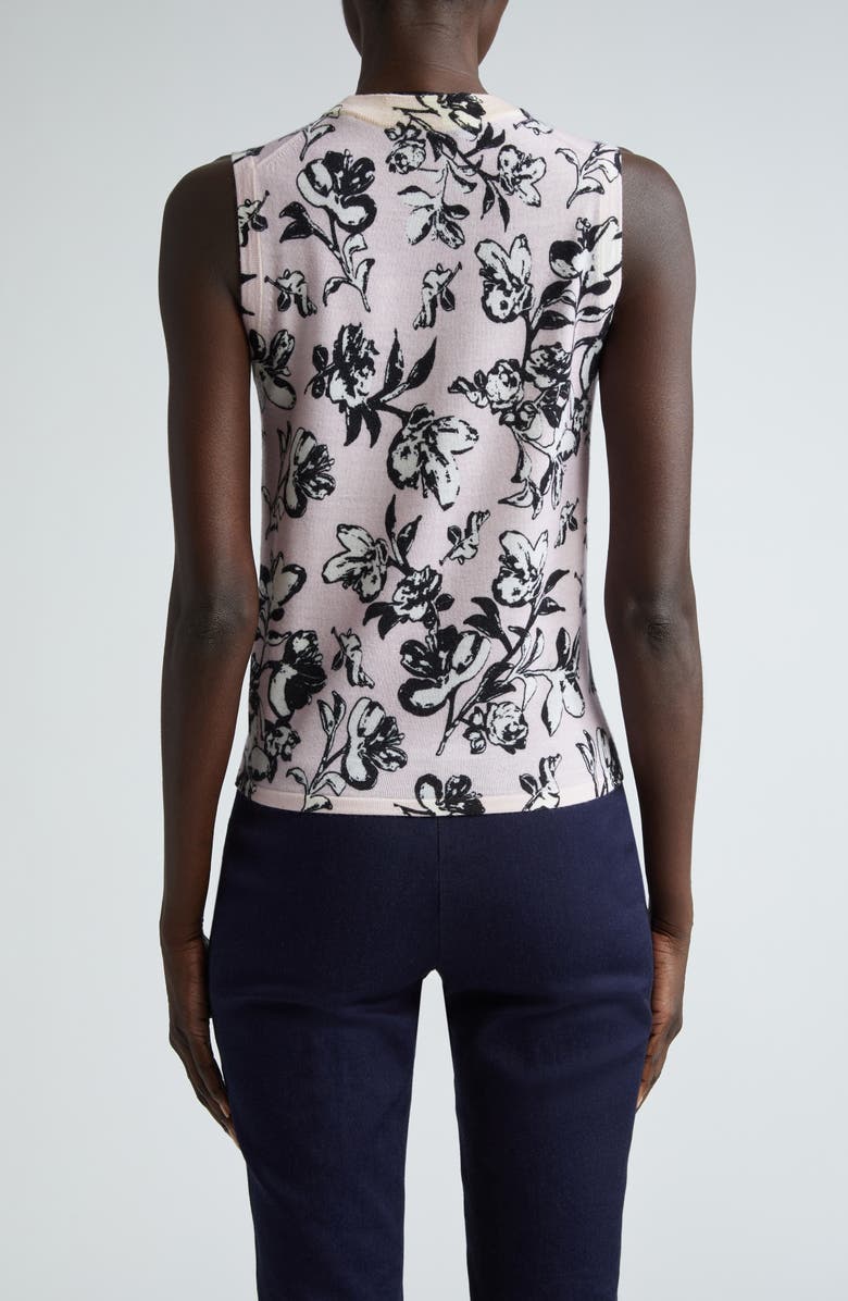 St. John Collection Magnolia Floral Wool Sweater Tank, Alternate, color, 