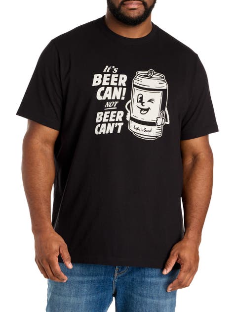 Big & Tall Beer Can Beer Can't Graphic Tee