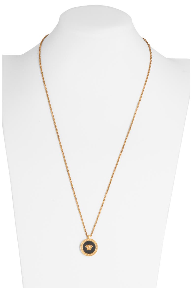 Medusa Head Pendant Necklace, Main, color, GOLD/BLACK