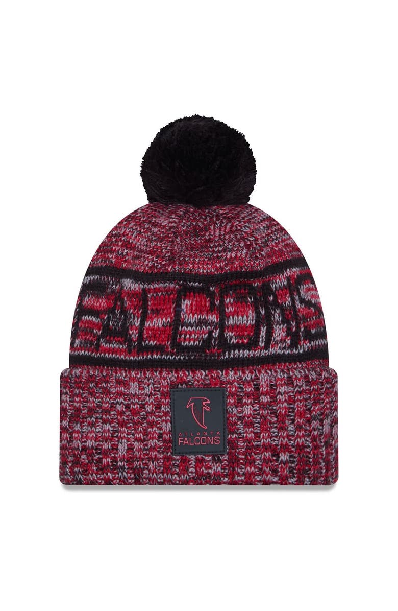 New Era Men's New Era Red Atlanta Falcons 2025 Sideline Cold Weather Cuffed Knit Hat with Pom, Main, color, Red