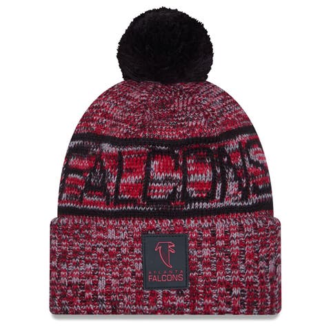 Men's New Era Red Atlanta Falcons 2025 Sideline Cold Weather Cuffed Knit Hat with Pom