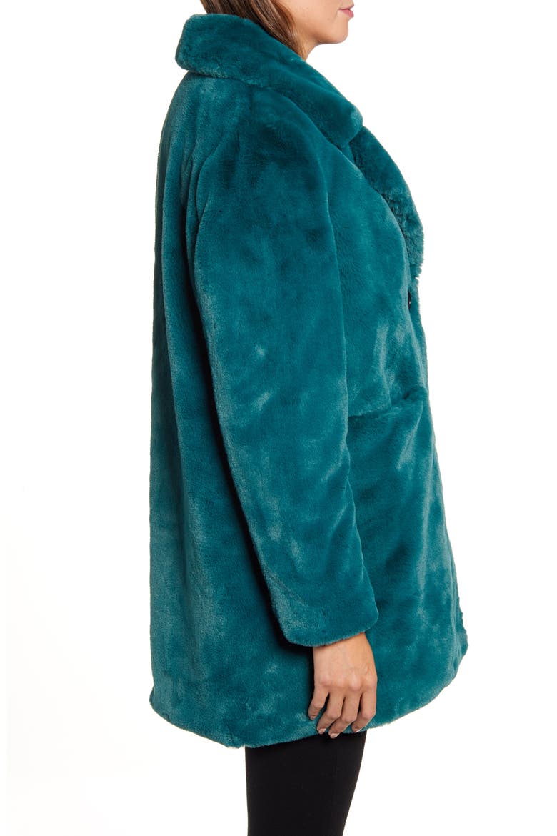 Faux Fur Jacket, Alternate, color, DEEP GREEN