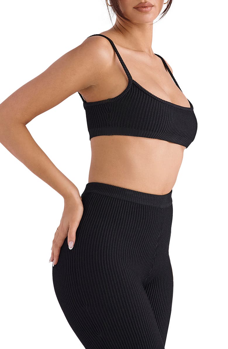HOUSE OF CB Mischa Rib Bralette, Alternate, color, Black