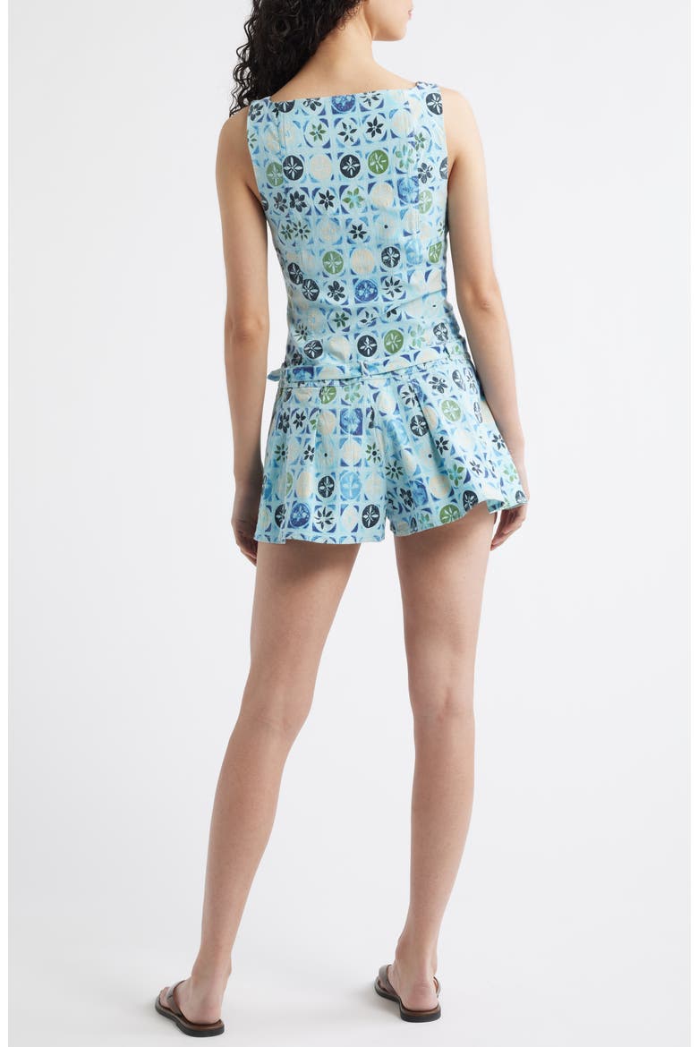 Dune Dancer Belted Floral Romper, Alternate, color, SKY BLUE COMBO