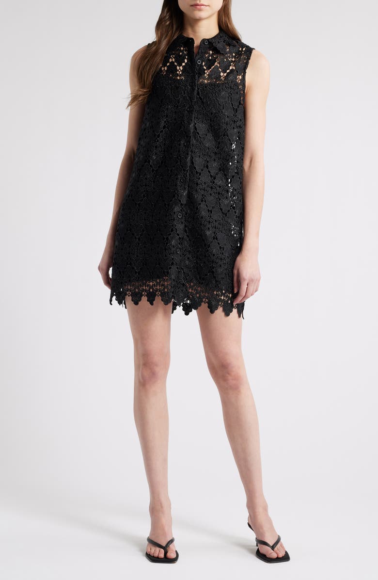 FRAME The Deco Lace Dress, Main, color, Black