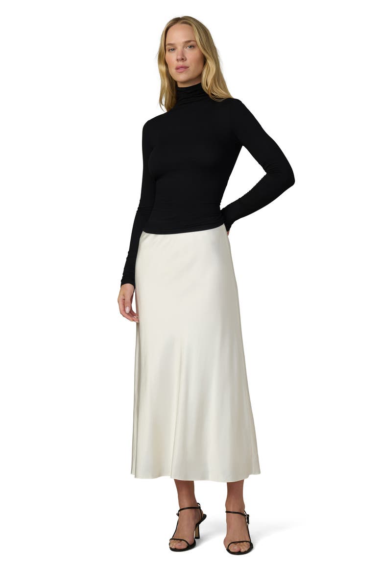 The Ines Satin Midi Skirt, Alternate, color, ECRU