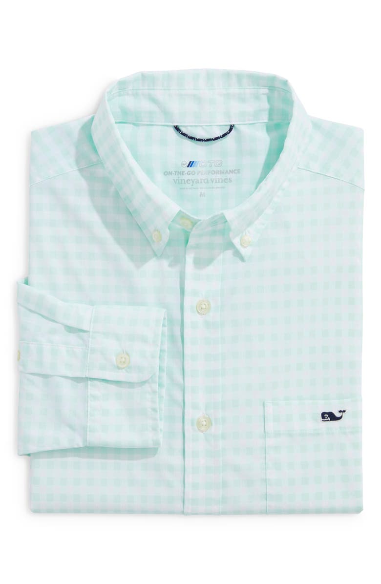 vineyard vines On-The-Go Gingham Button-Down Shirt, Alternate, color, 