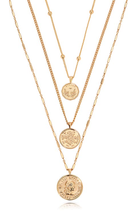 Set of 3 Coin Pendant Necklaces