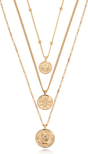 Set of 3 Coin Pendant Necklaces