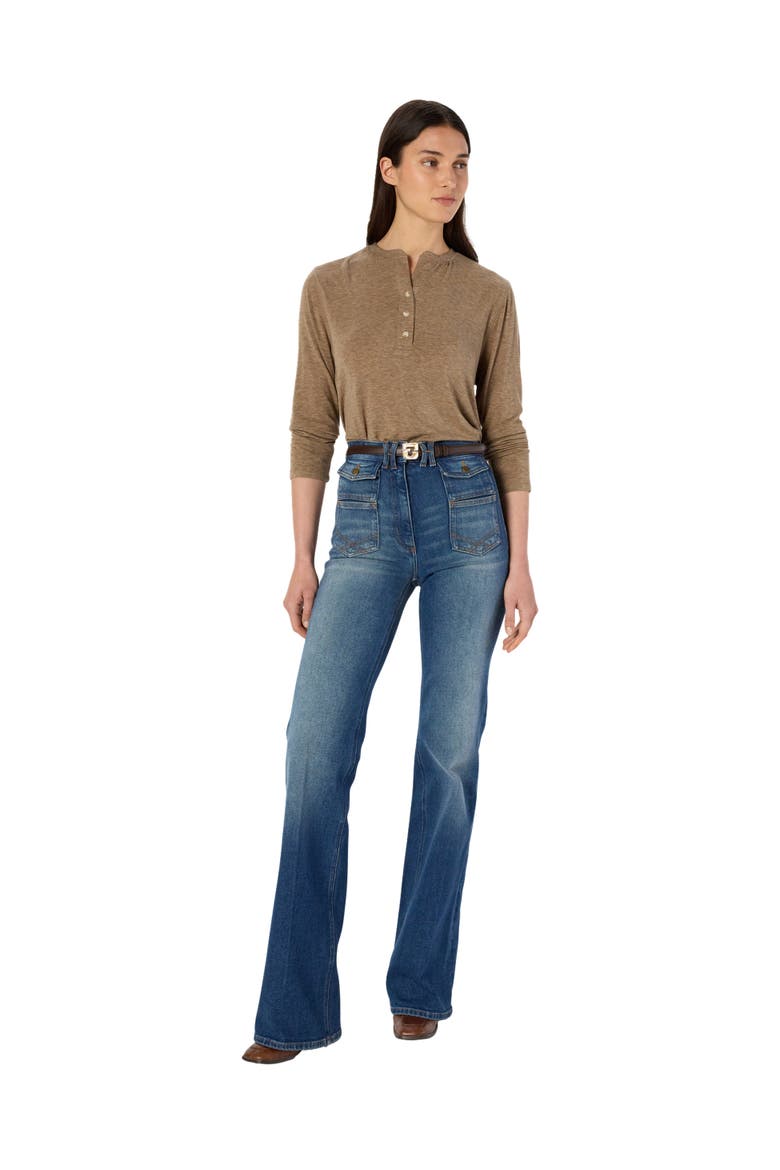 Hugue Long Sleeve Top, Alternate, color, Camel