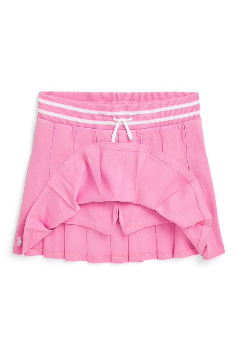 Kids' Pleated Cotton Jersey Skort, Alternate, color, LAGUNA PINK