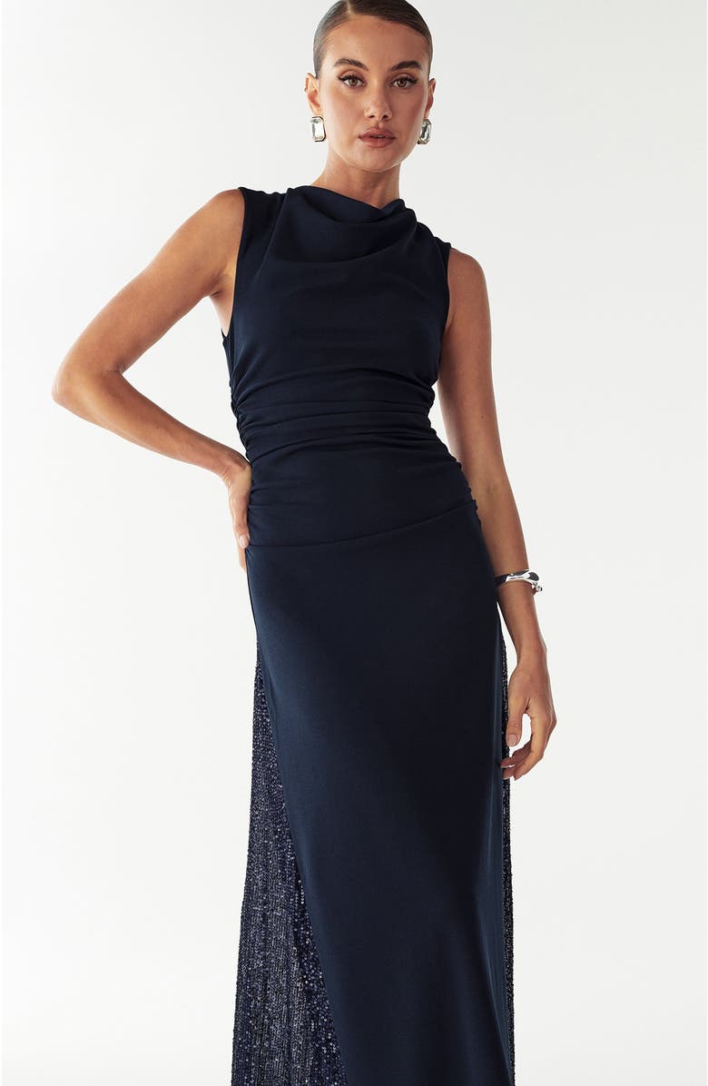 BWLDR Avena Maxi Dress, Alternate, color, Navy Blue