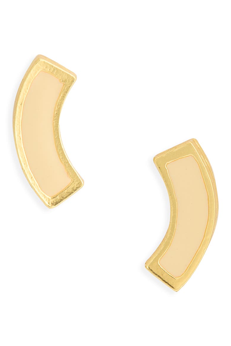 Enamel Stud Earrings, Main, color, GOLD