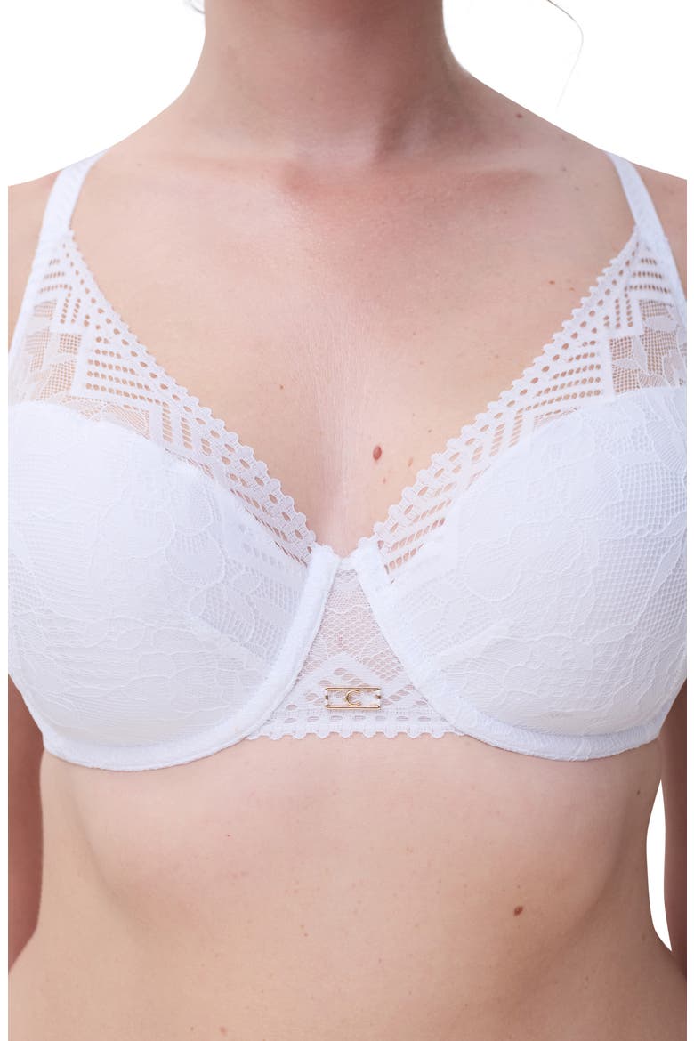 Origins Underwire Plunge Bra, Alternate, color, WHITE
