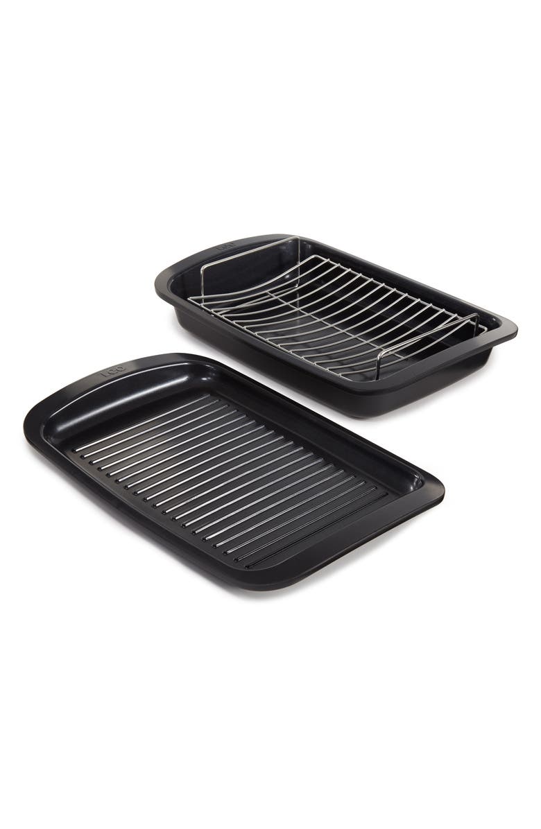 BergHOFF Graphite 3-Piece Non-Stick Roasting Pan, Main, color, Black