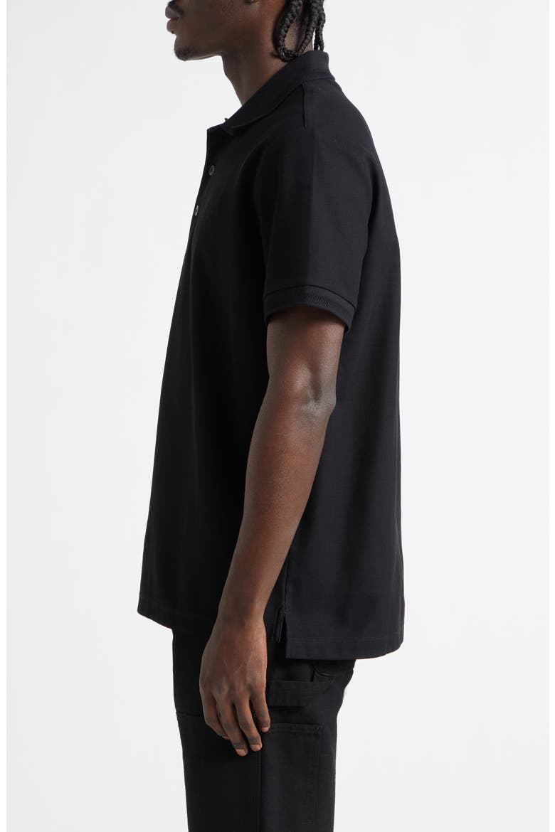 Eddie EKD Embroidered Cotton Piqué Polo, Alternate, color, BLACK