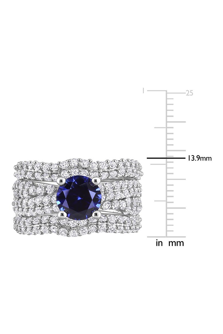 Set of 3 Sterling Silver Lab Grown Blue Sapphire & White Sapphire Stackable Rings, Alternate, color, BLUE