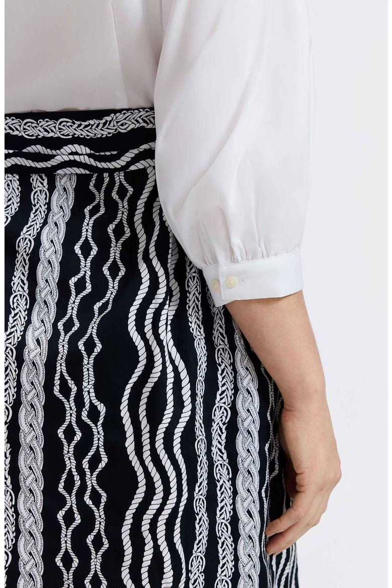 Esther Belted Braid Print Shirtdress, Alternate, color, WHITE/ BLACK