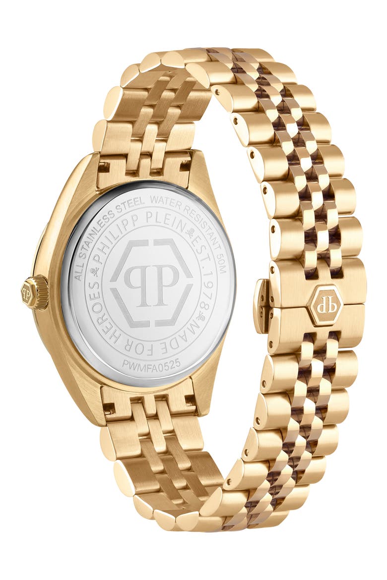Date Superlative Crystal Bracelet Watch, 41mm, Alternate, color, IP YELLOW GOLD