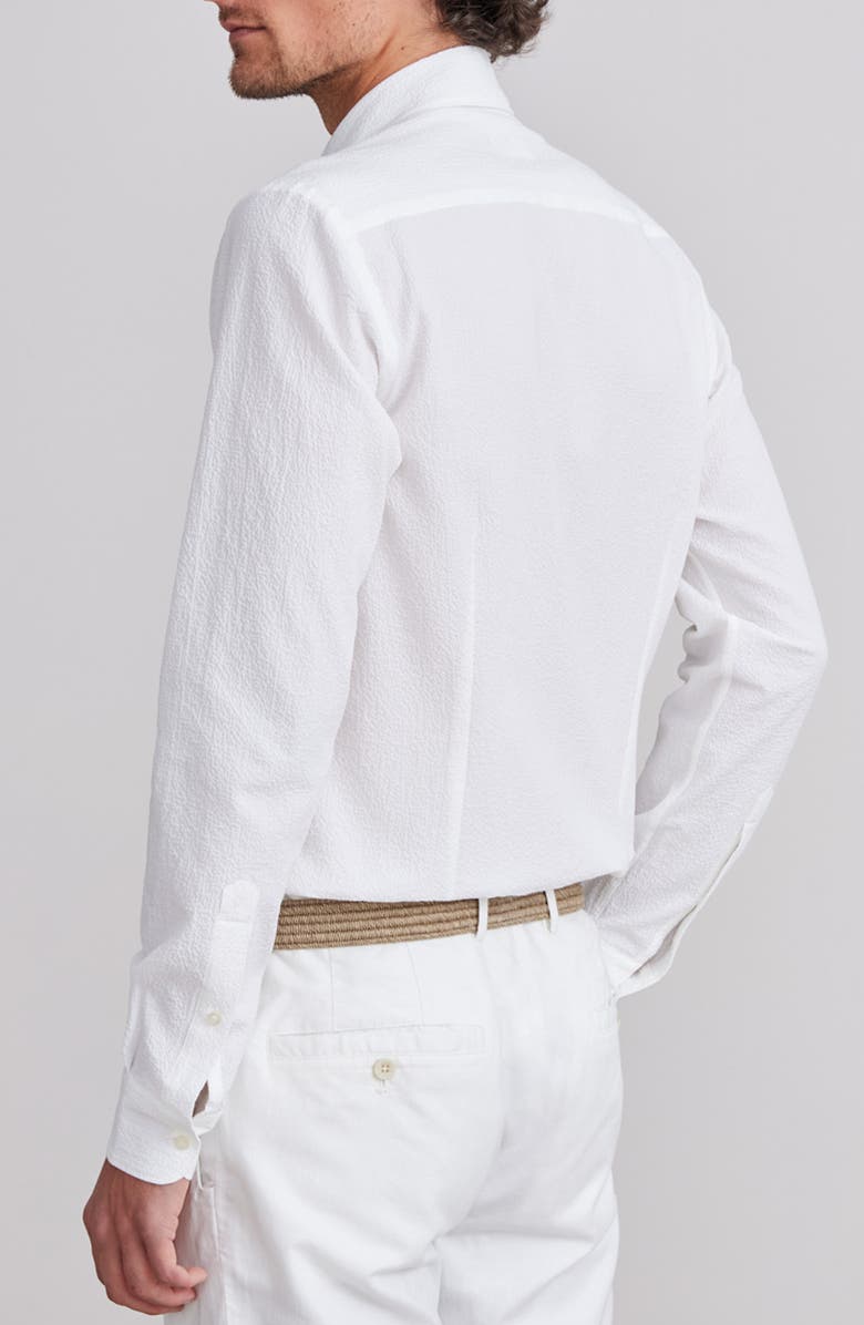 Emanuel Berg Textured Sartorial Stretch Cotton Dress Shirt, Alternate, color, White