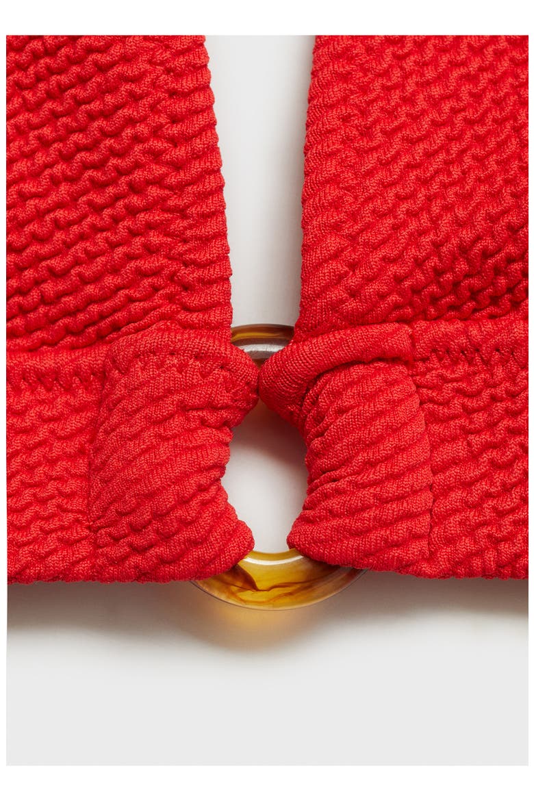 Textured Bikini Top, Alternate, color, RED