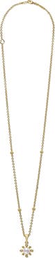 LAGOS 18K Luna Fleur Pearl & Diamond Pendant Necklace