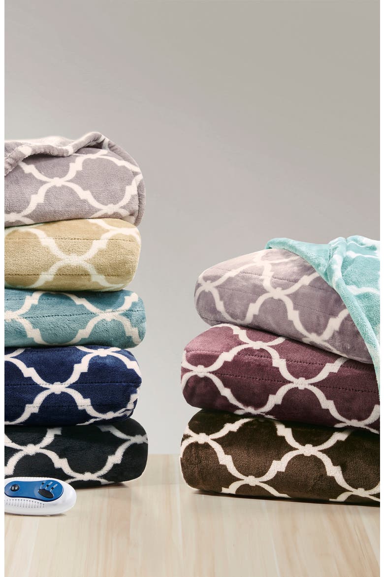 Heated Oversized Throw Blanket, Alternate, color, GREY
