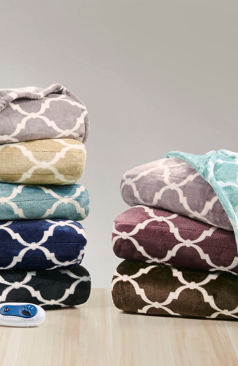 BEAUTYREST Heated Oversized Throw Blanket, Alternate, color, Grey