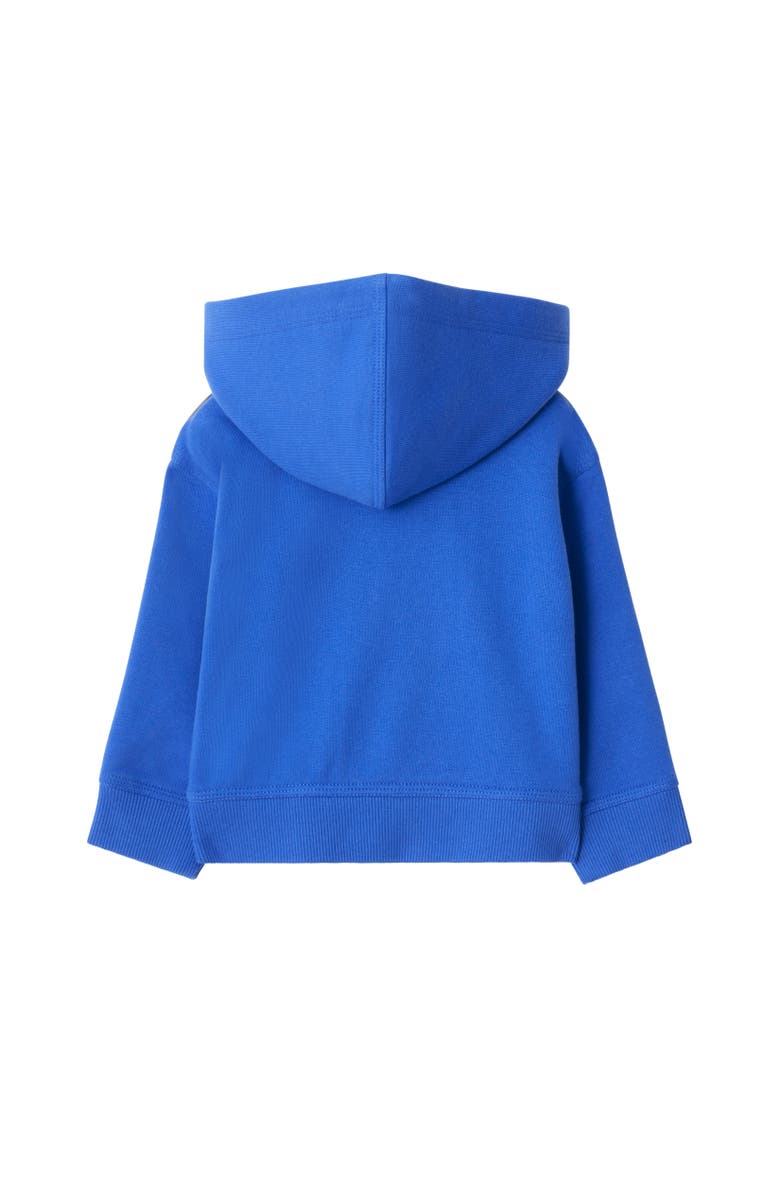 Burberry Girls' Check Trim Cotton Zip Hoodie, Alternate, color, Hyacinth Blue
