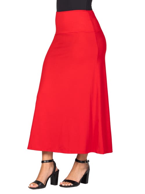 24seven Comfort Apparel Elastic Waist Maxi Skirt
