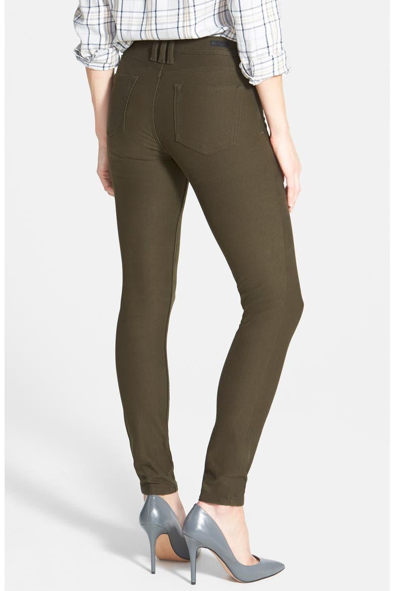 'Mia' Colored Stretch Skinny Jeans, Alternate, color, OLIVE