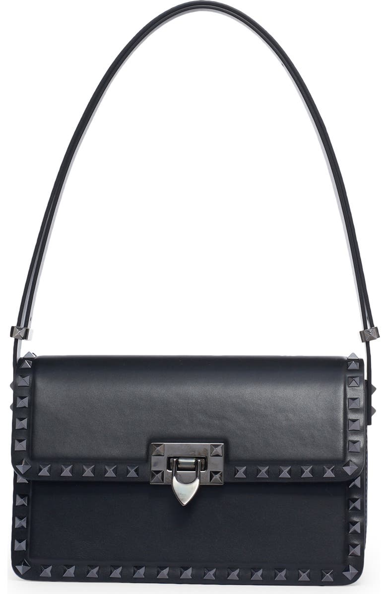 Valentino Garavani Rockstud23 Leather Shoulder Bag, Main, color, Nero