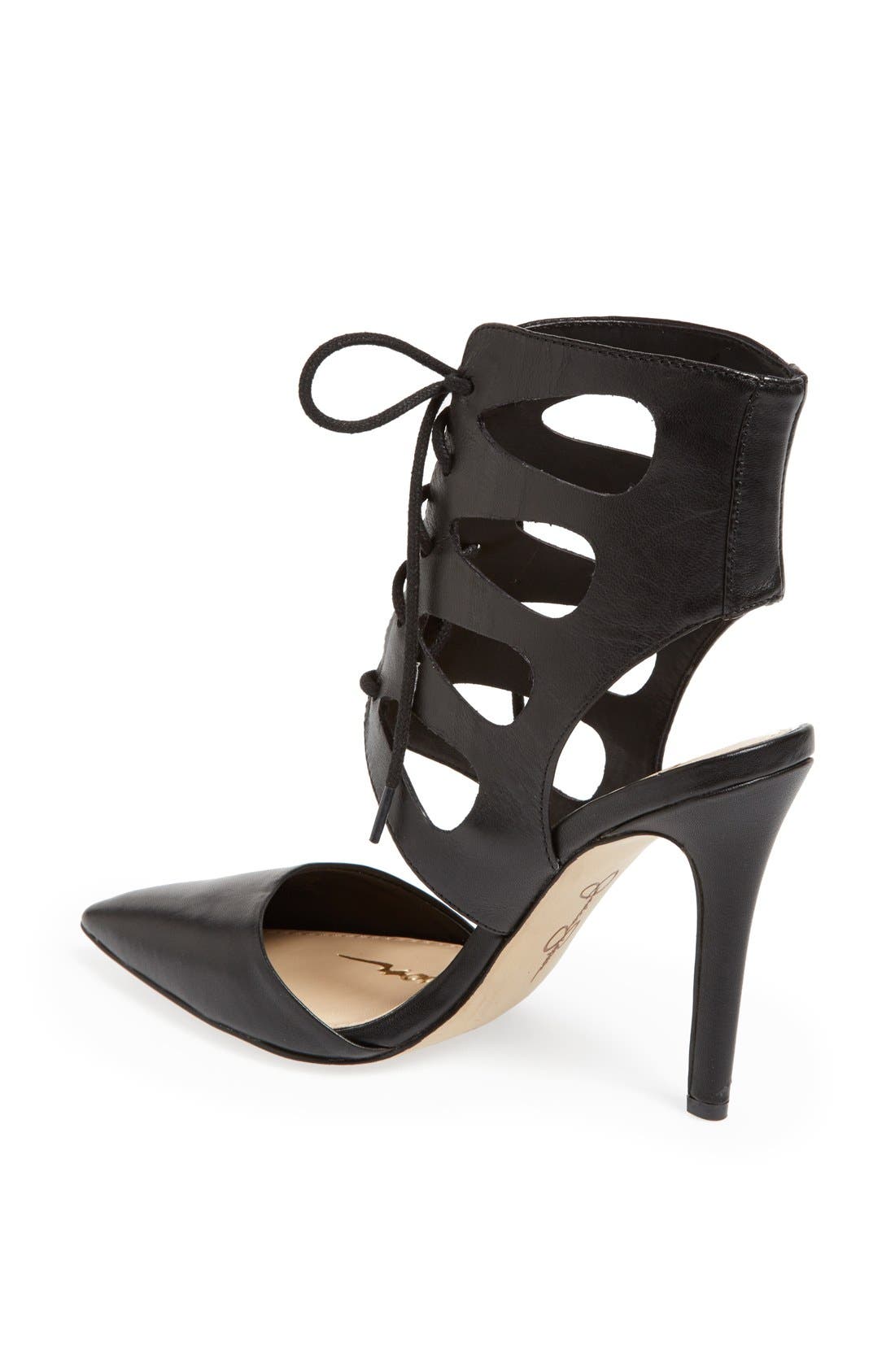 'Cecerre' Caged Pointy Toe Pump, Alternate, color, BLACK