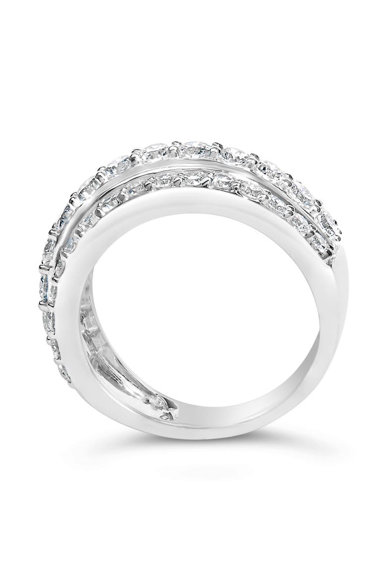 .925 Sterling Silver 2.0 ctw Lab Grown Diamond 3 Row Band Ring (F-G Color, VS1-VS2 Clarity, Alternate, color, Silver