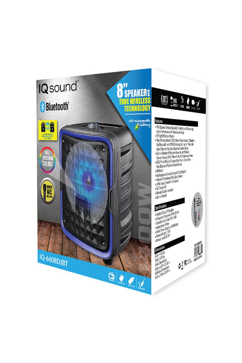 8 Inch Bluetooth Speaker in Blue with True Wireless, Alternate, color, Blue