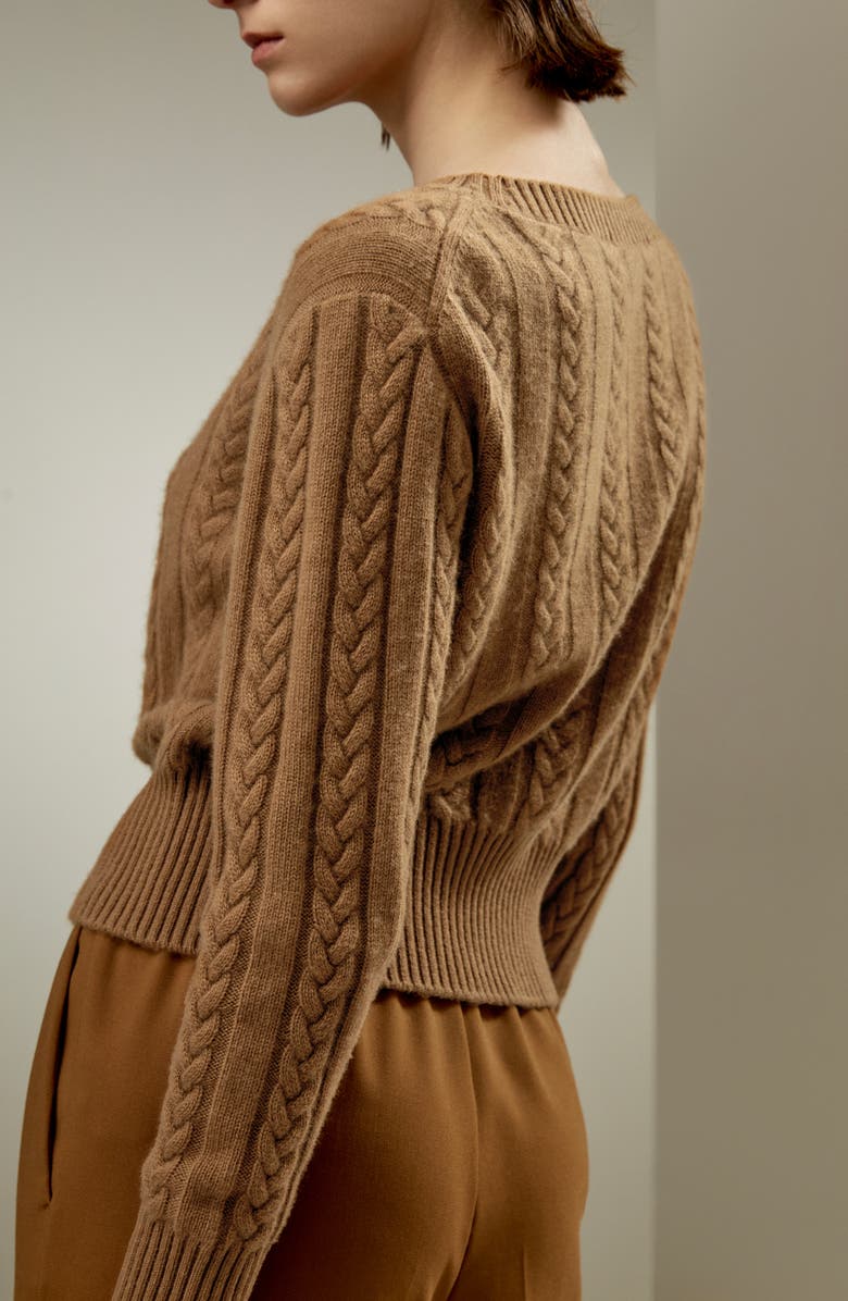 Lilysilk Pure Cashmere Drop Shoulder Crew Neck Sweater for Women, Alternate, color, Toffee