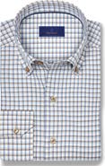 David Donahue Check Cotton Twill Button-Down Shirt