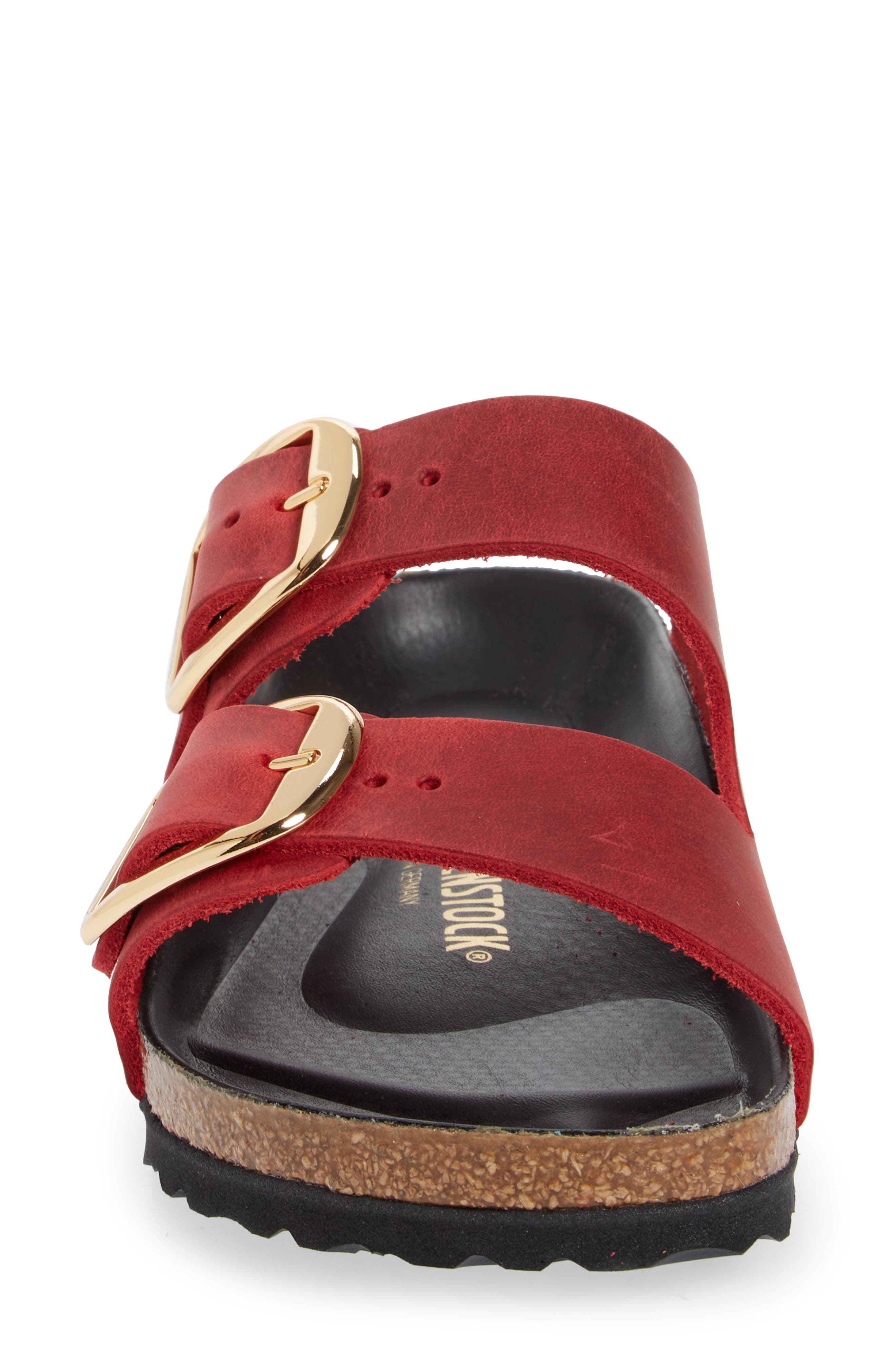 Arizona Big Buckle Slide Sandal, Alternate, color, FIRE RED
